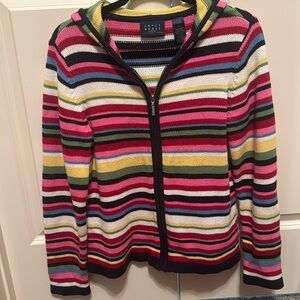 Zip up Multi Color Sweater